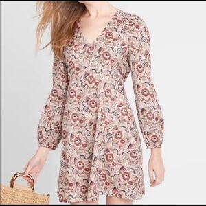 Banana Republic Women’s Floral Long Sleeve Button Down Cotton Dress – Size Small
